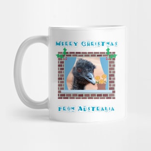 Merry Christmas from Australia with Emu in Window Mug